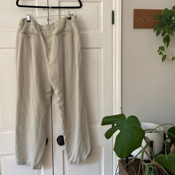 Tommy Bahama Men's St. Thomas Relaxed Pants 100% Silk Khakis 38‎ x 30 Cream - Picture 5 of 7